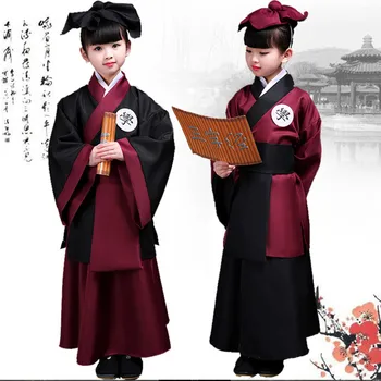 

Chinese Style Traditional Hanfu Kids Boy Girl Ancient Student Cosplay Costume Children Tang Suit Gown Bookboy Uniform Stage Robe