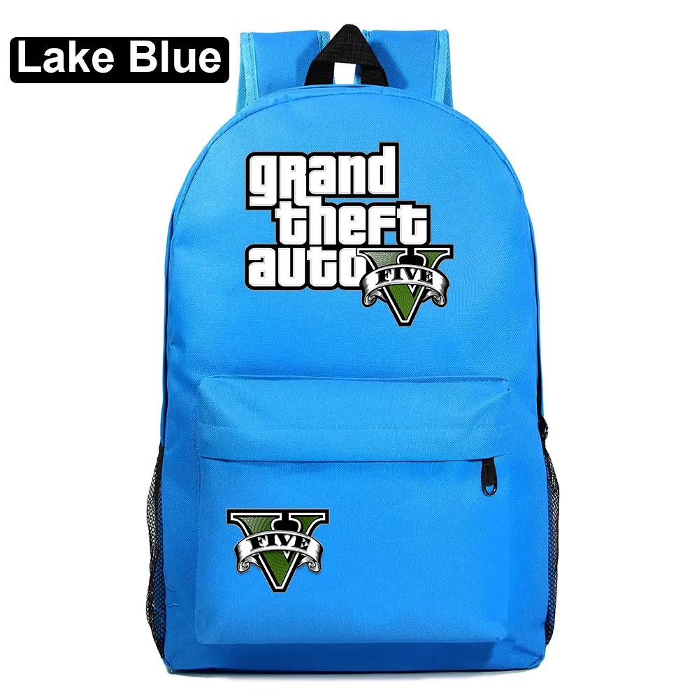 Модная популярная игра GTA5 Grand Theft Auto V мальчик девочка книжный школьный рюкзак женская сумка пакет школьная сумка для подростков мужской студенческий рюкзак - Цвет: 23