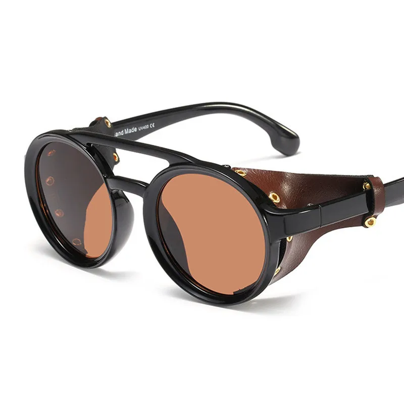 FENCHI, мужские солнцезащитные очки в стиле панк, фирменный дизайн, модные круглые солнцезащитные очки, UV400 Oculos Feminino zonnebril dames