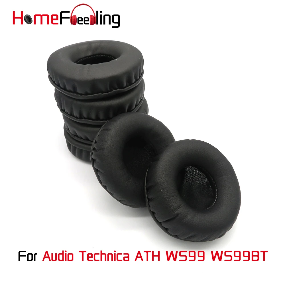 

Homefeeling Ear Pads For Audio Technica ATH WS99 WS99BT Earpads Round Universal Leahter Repalcement Parts Ear Cushions