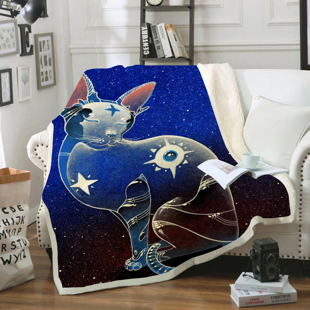 

Oil Painting Cat Series 3D Digital Printing Shu Velveteen Blanket Double Layer Thick Blanket
