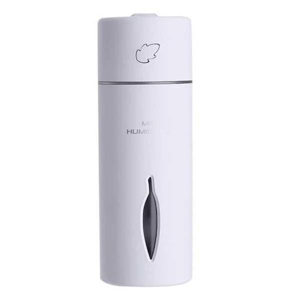 

New Leaf Humidifier Ultrasonic Mini Usb Fogger Led Purifier Aromatherapy Essential Oil Diffuser Car Air Freshener White