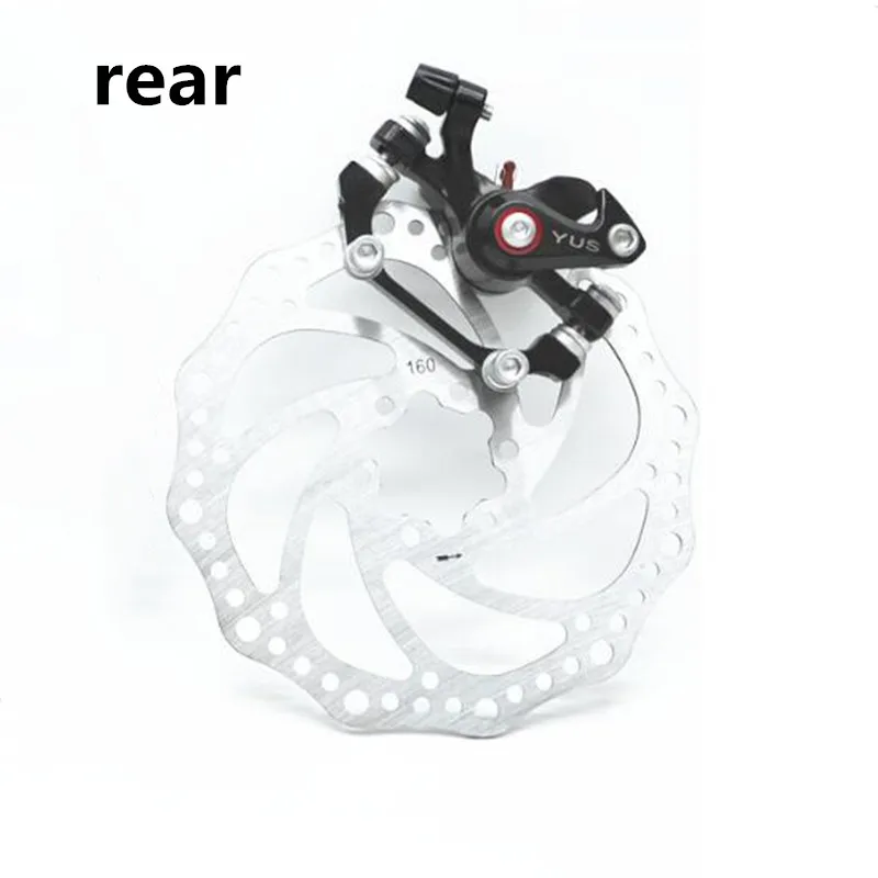 rear Brake and Rotor 1 пара из механический велотренажер дисковые тормоза передние и задние дисковые тормоза дисковый тормоз Комплект для горных велосипедов складные велосипеды - Цвет: rear Brake and Rotor