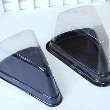 100 шт коробка для упаковки сыра, мусса, торта, треугольная блистерная коробка для упаковки торта, пластиковый контейнер для пирожных, коробка для свадебной вечеринки