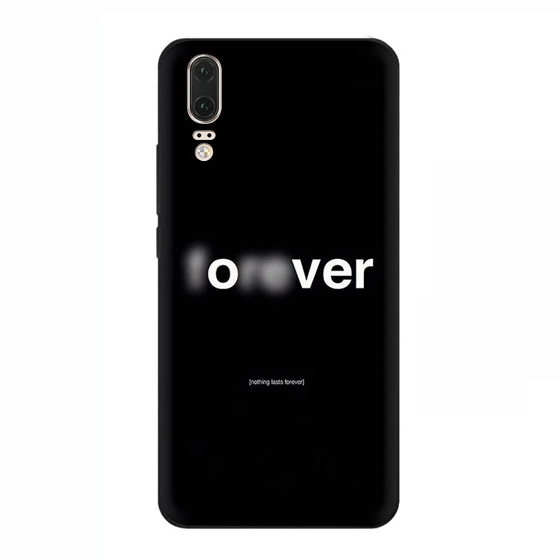 B9 EWAU цветной текст на черном фоне силиконовый телефон чехол для Huawei P8 P9 P10 P20 P30 Lite Mini Pro P Smart Z Plus - Цвет: B9