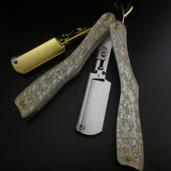 

Manual Shaving Razor Pro Barber Razors Luxurious Crystal Silver Handle Zinc Alloy Cutter Head Change Blade Type Razor G0407