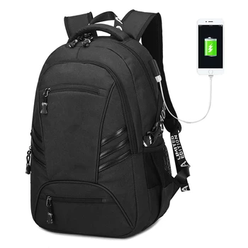 

Student School Bags PVC Waterproof Backpack Men Large Capacity Back Pack USB Charging Travel Laptop Business Backpack mochila