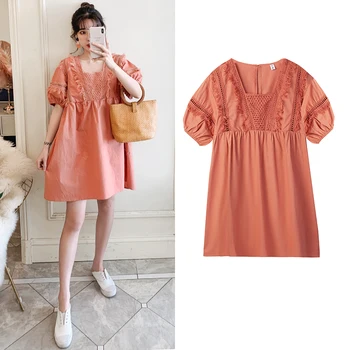 

HAYBLST Brand Dress Women 2020 New Summer Plus Size2XL Short Sleeves Vestidos Elegant Kawaii Loose Korean Style Fashion Clothing
