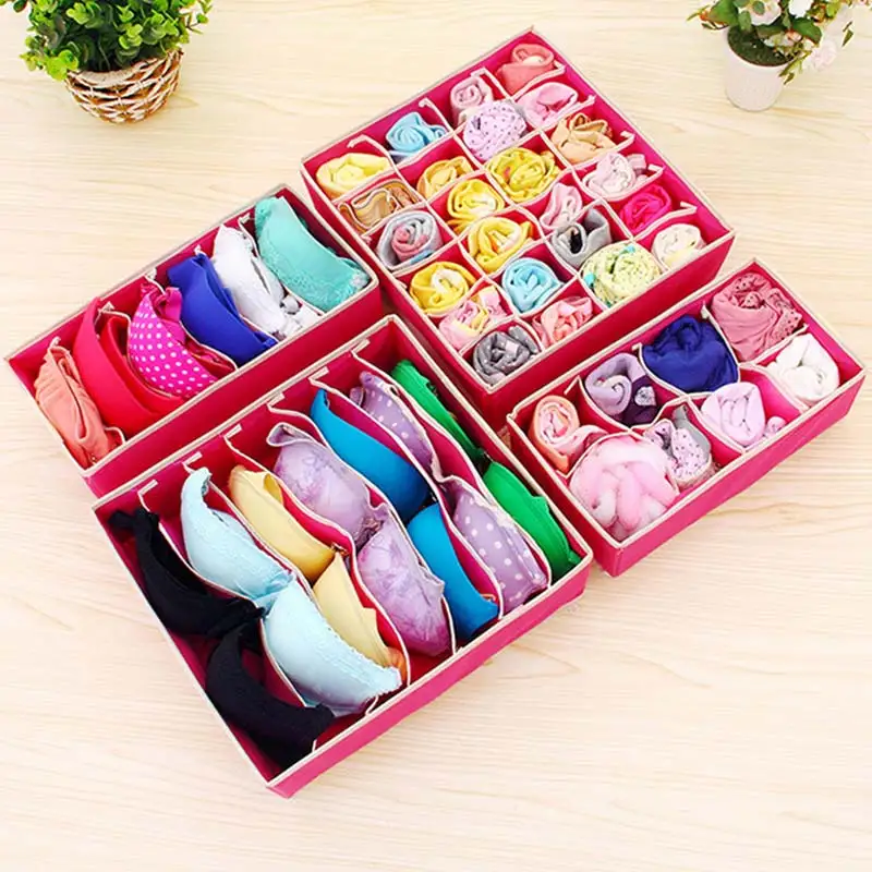 Storage Box Closet Organizer Wardrobe 1PC Bra Drawer Non-woven For Scarfs Foldable Popular Multi-size Socks Underwear Organizer