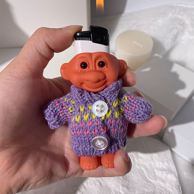 2019 Cute Silicone Cute Funny Rubber Naked Doll 7cm Lighter Case Box Lighter Protector Nostalgic Toys Cigarette Accessories