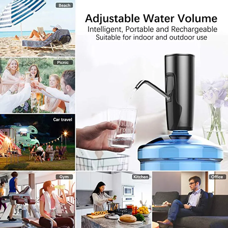 5 Gallon Water Jug Dispenser Portable Electric Drinking Water Dispenser Pump USB Rechargeable Battery For Kitchen Office