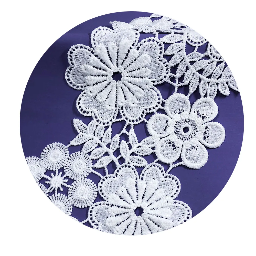 Passion Flower Sewing Trim 10yard 12cm DIY Wedding Dress Accessories African Arts Craft Lace Fabric Ribbon