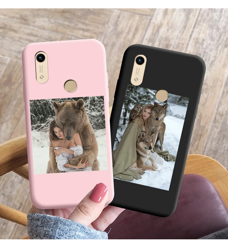 Personality Black For Honor 8A Pro Case Personality Tide Shell  For Huawei Y6 Prime 2019 CaseCute Cat For HUAWEI Y6S Fundas Case phone pouch bag