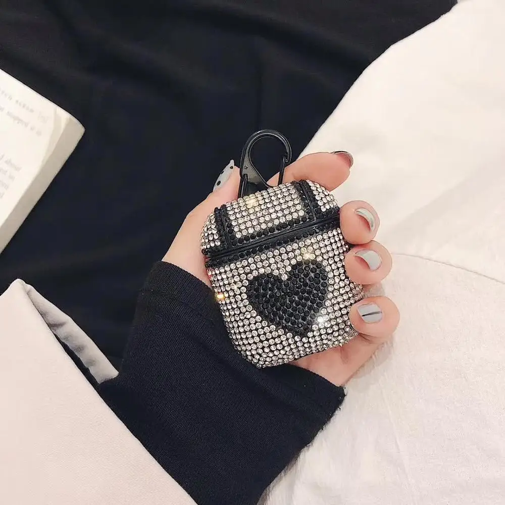 HGD-C LOVERONY Bluetooth чехол для наушников для AirPods 2 1 Защитная крышка для гарнитуры i11 12 Tws чехол с блестящими бриллиантовыми сердечками Coque Air pods - Цвет: HGD-C