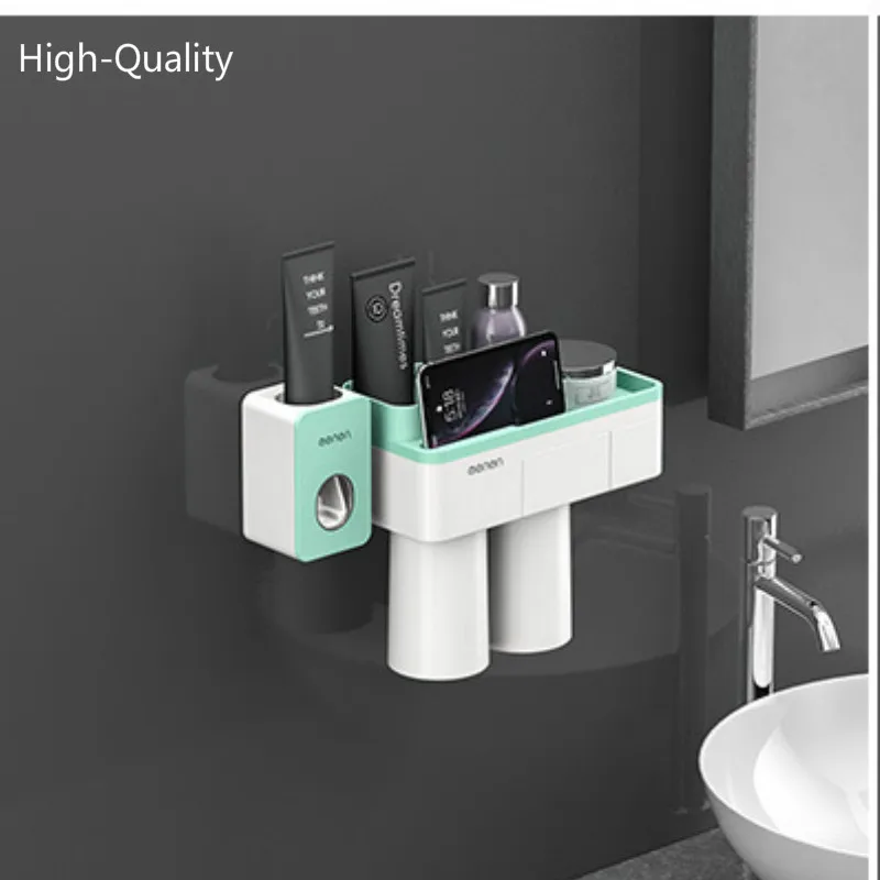 D-2 Высококачественный пластиковый держатель для зубной пасты и для зубной щетки стеллаж для хранения бритва зубная щетка диспенсер для ванной комнаты Органайзер аксессуары инструменты - Цвет: D-2