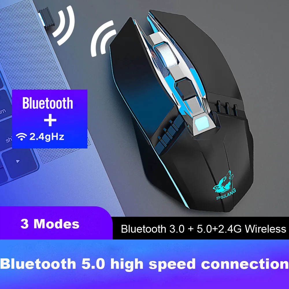 A X5 Bluetooth 5,0+ 3,0+ 2,4G Беспроводная трехрежимная Бесшумная перезаряжаемая игровая мышь - Цвет: A