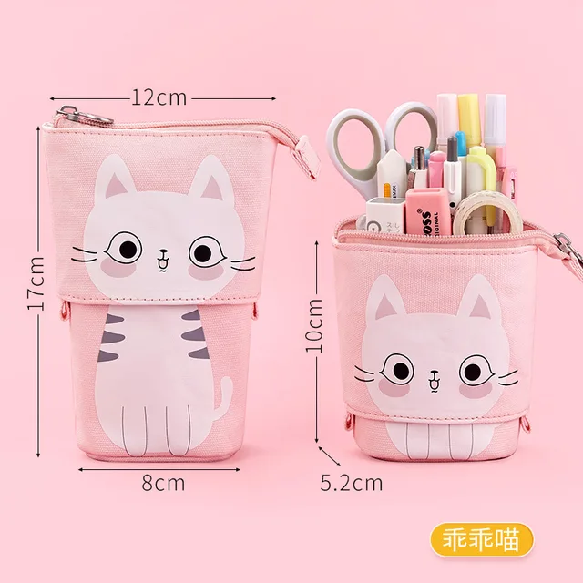 Cute Unicorn Pencil Case School Pencil Case for Girls Boys Penal Pen Box Cat Telescopic Stationery Bag Kit Large Pouch Supplies Style 08