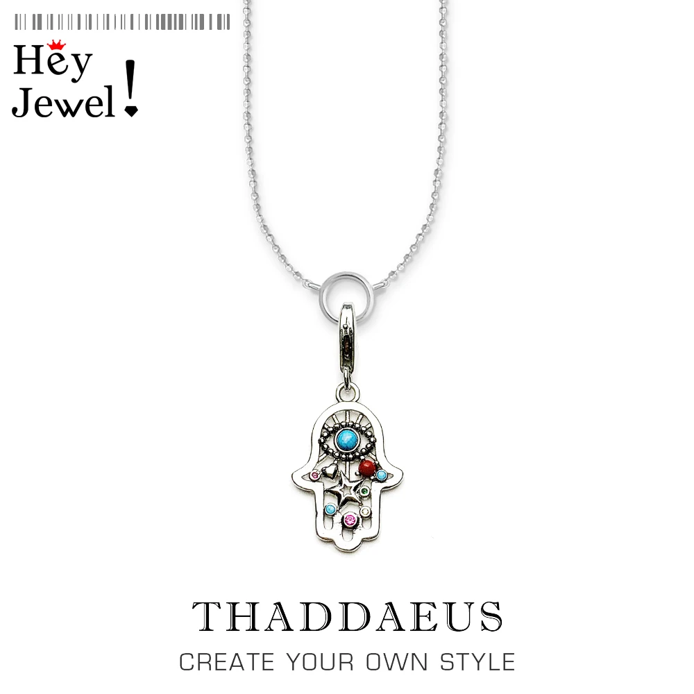 Charm Necklace Hand of Fatima 2020 Summer Brand Bohemia Fashion Jewelry Europe 925 Sterling Silver Bijoux Gift For Women Men | Украшения и