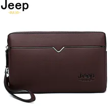 

JEEP BULUO Famous Brand Male Coin Card Slots Clutches Bags Men's Handbag For Phone Pen PU Password Wallets Long Purse