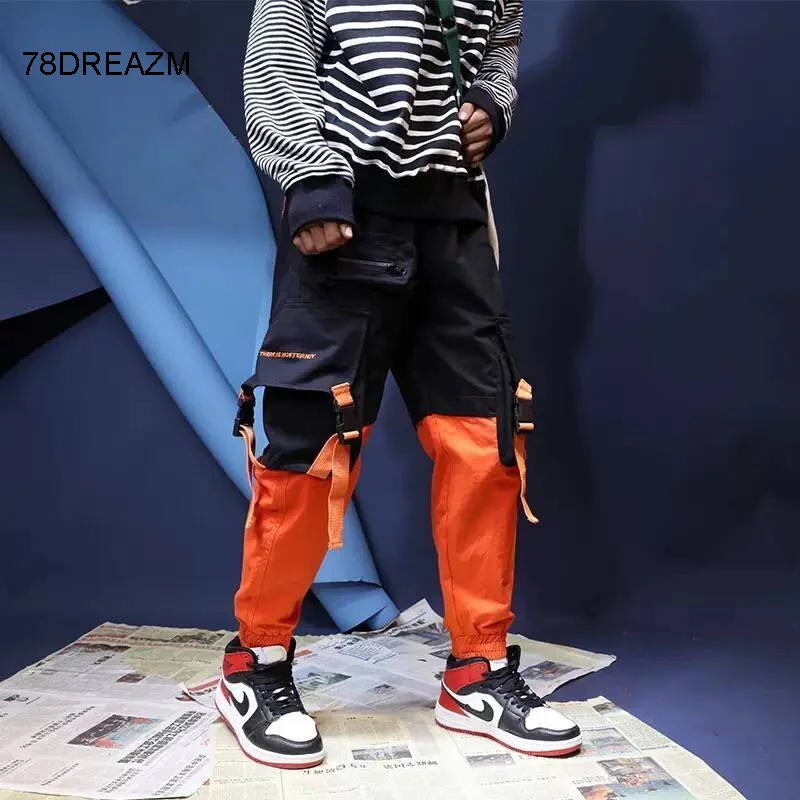 Patchwork Casual Cargo Pants Sweatpants Trousers Men Work Long Sweat Male Loose Pockets Blue Pants Fashion Hip Hop Parkour Pants Patchwork Casual Cargo Pants Sweatpants Trousers Men Work Long Sweat Male Loose Pockets Blue Pants Fashion Hip Hop Parkour Pants