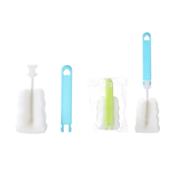 

QL Bottle Brush Cup Scrubbing Sponge Kitchen Cleaner For Washing Cleaning Bottle Brush With Handle Cleaning Utensils Brush Glass