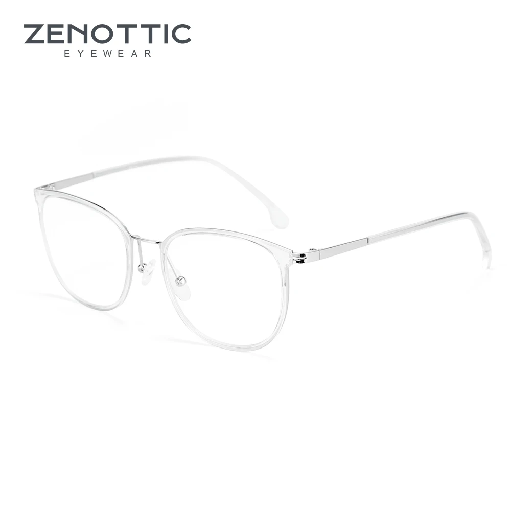 ZENOTTIC металлические женские оптические очки кошачий глаз, оправа, красивые модные прозрачные ультралегкие очки с полной оправой для женщин - Цвет оправы: 003