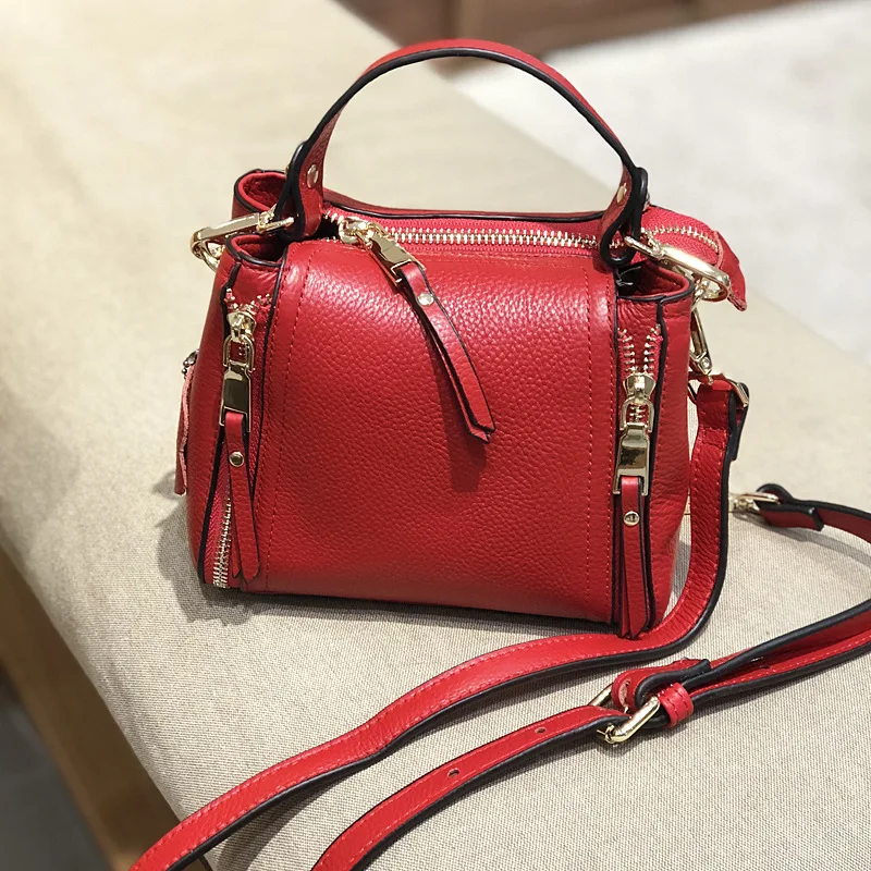 

Mini Small Bag Genuine Leather Bucket Bag Women's First Layer Cowhide Leather Single-shoulder Bag Simple Versatile Hand Over-the