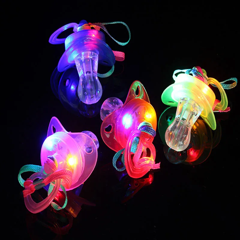 Fashion Led Glasses 100pcs Whistle Nipple Toys Baby Pacifier Party Fun Photo Props Dance Disco Glow Bar Activity Birthday Gift (8)