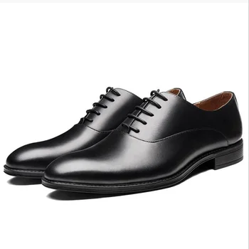 

Fashion Oxford Business Men Shoes Spring Autumn Leather High Quality Soft Casual Breathable Men's Flats Zip Shoes