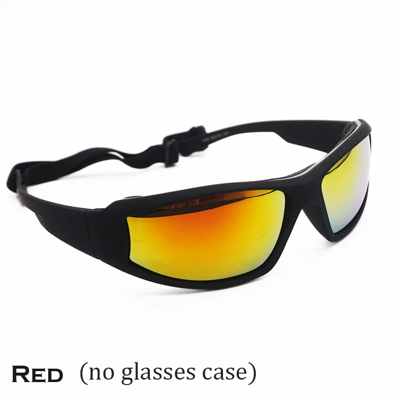 Качественные лыжные очки для пересеченной местности солнцезащитные очки с кожаными завязками модные очки для верховой езды очки для спорта - Цвет: red no case
