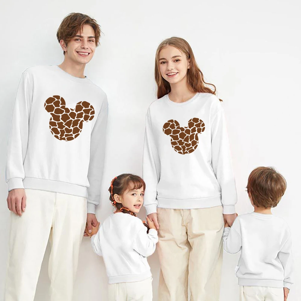 Family Sweatshirt Disney Cartoon Kawaii 2021 Basic Arrivals Pullover Beautiful Hoodies Loose Exquisite Versatile Teen Clothing couple matching outfits for photoshoot