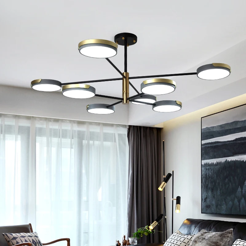 

Modern minimalist macaron chandelier led Nordic indoor living room bedroom study room glossy lighting