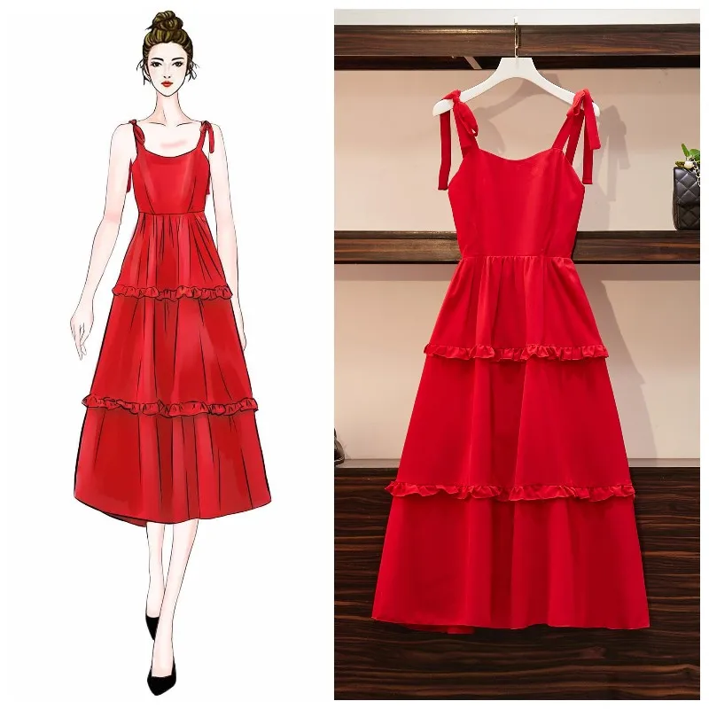 

French women Dress With Large Size And Fairy Dress woman vestidos de fiesta de noche Sling vest sexy dress