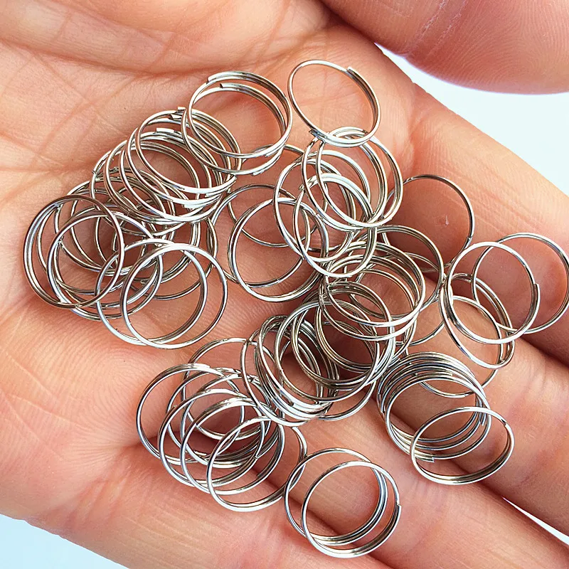 50pcs 12mm Chrome Stainless Steel Jump Chrome Rings Curtain Accessories Hanging Pendants Octagon Beads Connectors