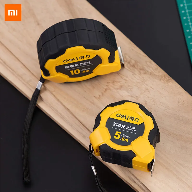 Xiaomi DELI инструмент стальная лента мера 5 м/10 м Размер маленький портативный Рисование картографирование измерения расчетный гаечный ключ Набор