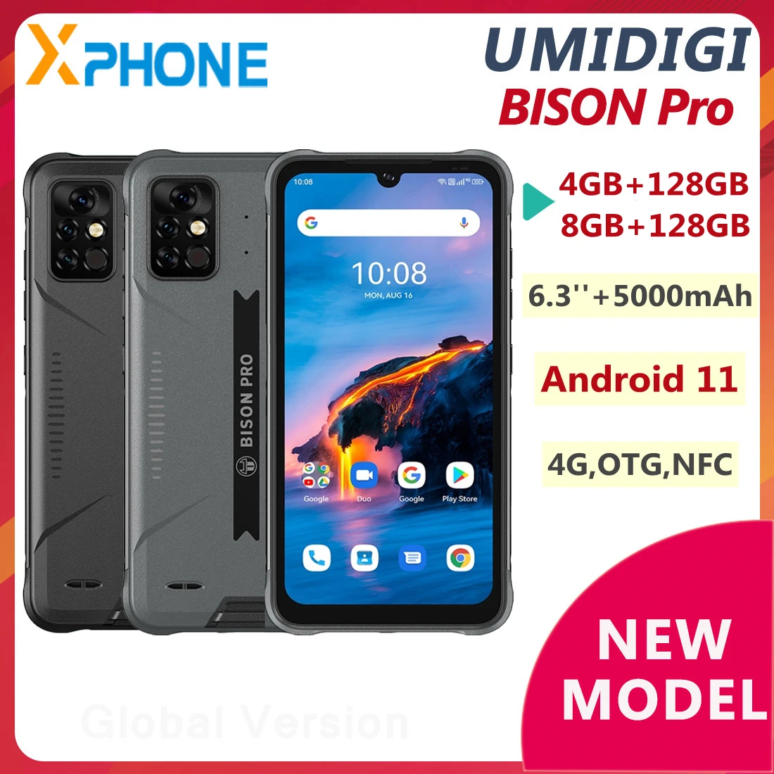 umidigi latest phone UMIDIGI BISON Pro Smarphone IP68/IP69K 48MP Rear Camera 6.3'' Android 11 5000mAh MTK Helio G80 Support 4G OTG NFC Rugged Phone best poco camera phone
