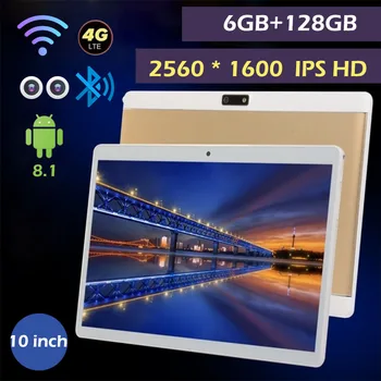 

Popular 10.1 Inch Tablet Android 8.1 PC 2560*1600 4G WiFi Bluetooth GPS Dual SIM Dual Camera 6G + 128G Kids Tablet