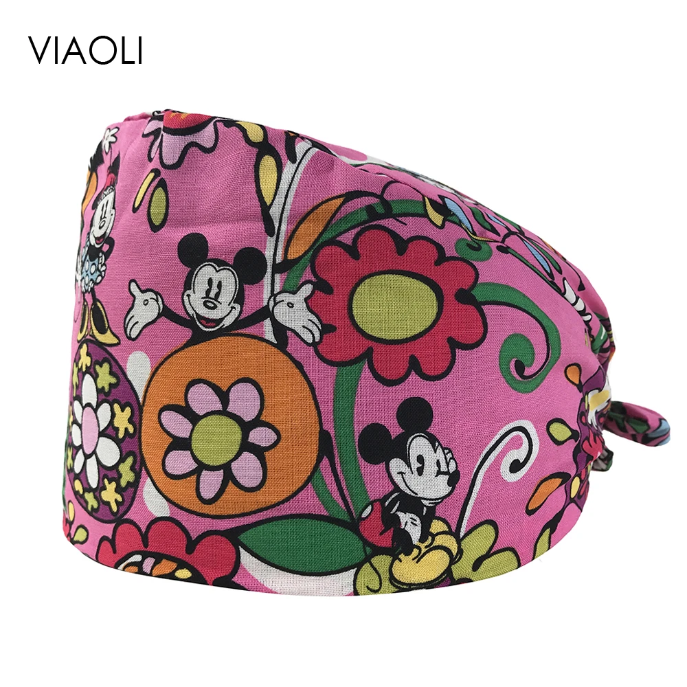 

Surgical Cap Medical Doctor Nurse Cap Operat Room Hat Men and Women Dental Pet Salon Work Hat Print Adjustable Multi-Purpose Hat