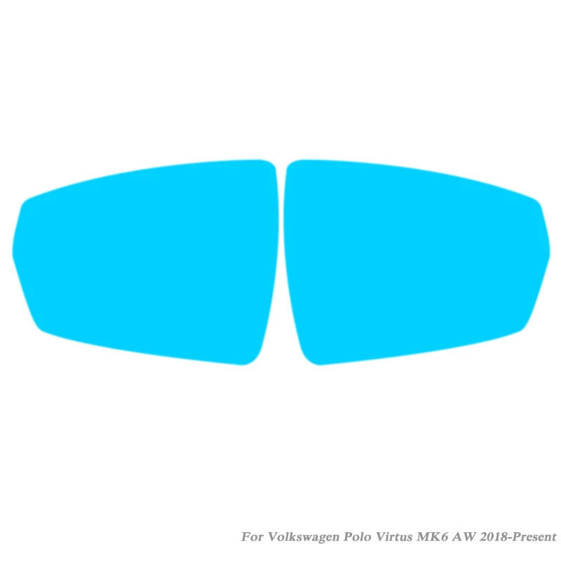 2 шт Анти туман окна автомобиля прозрачная пленка на зеркало заднего вида автомобиля для Volkswagen Polo Virtus MK6 AW-настоящее время водонепроницаемые наклейки - Название цвета: For POLO