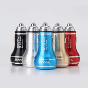 New Style Triple Metal Car Charger Double Sub Car Cigarette Lighter Smart Electronic Automotive Charger Manufacturers Direct Sel