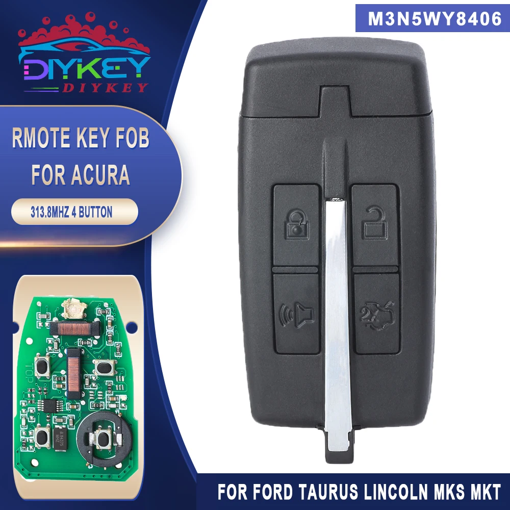 

DIYKEY OEM M3N5WY8406 315Mhz Remote Key Fob for 2009 2010 2011 2012 Ford Taurus Lincoln MKS MKT