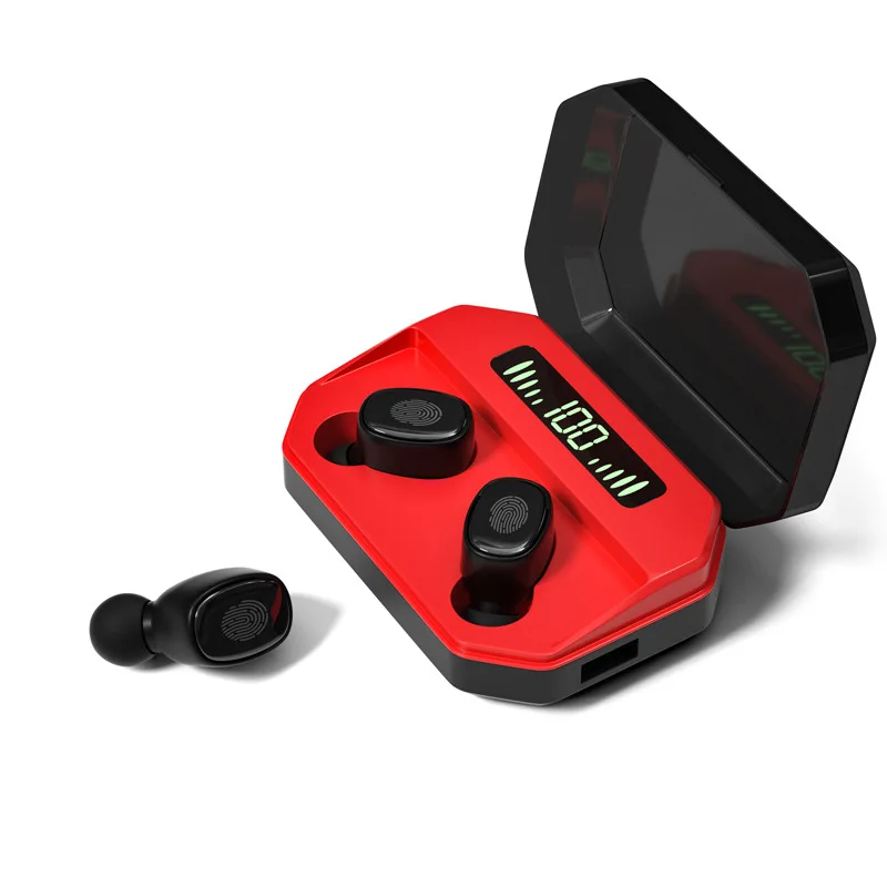 Shipping fashion bluetooth headset wireless touch sports binaural 5 0 with power display digital display touch mini earbuds