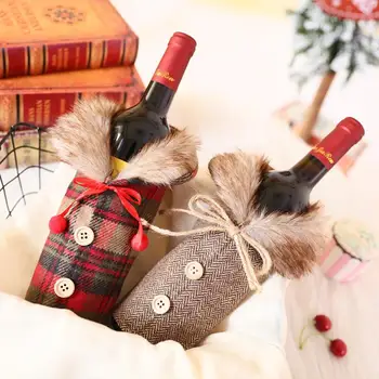 

Christmas Red Wine Bottle Cover Merry Christmas Decor For Home Christmas Table Decor Xmas Gift Happy New Year 2021 Organizer