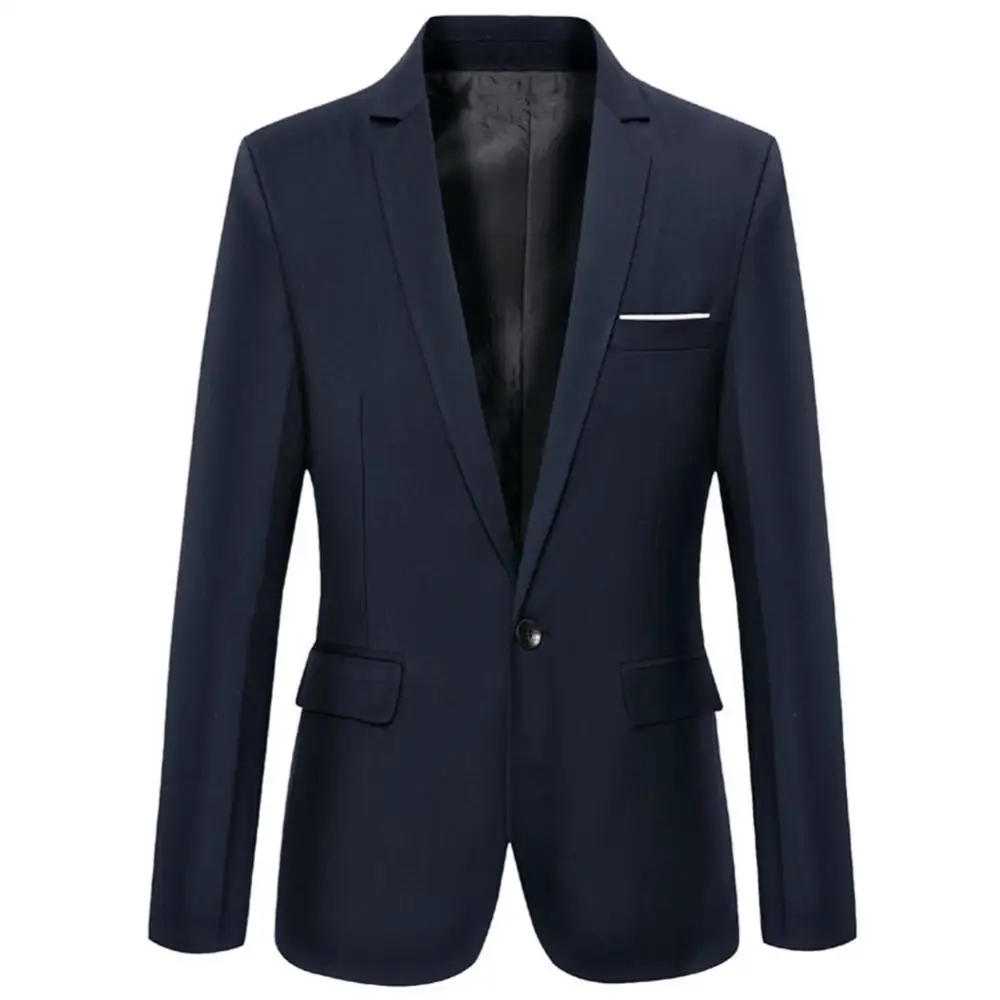 Mens Blazer Autumn Long Sleeve Lapel Jacket