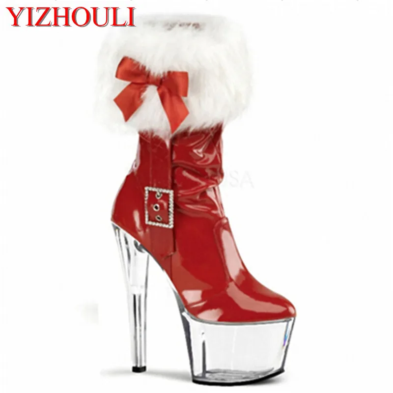 Model stage classic 7 inch high heels, 17 cm banquet use heel boots, fashionable spring and autumn pole dance performance ankle