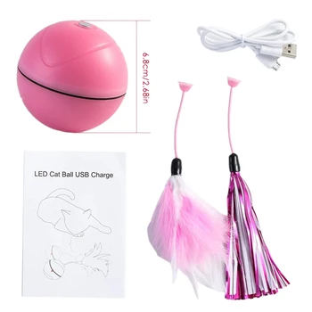 

Smart Interactive Ball Cat Toy 360° Automatic Rolling Launcher Laser Magic Ball Light USB Rechargeable Rotating Chaser Balls