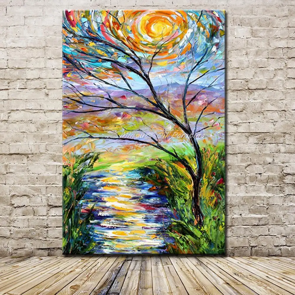 家の装飾のための抽象的な壁画 芸術的なテクスチャの木の風景油絵 折扣词 打折力度 Accounts Gohoardings Com