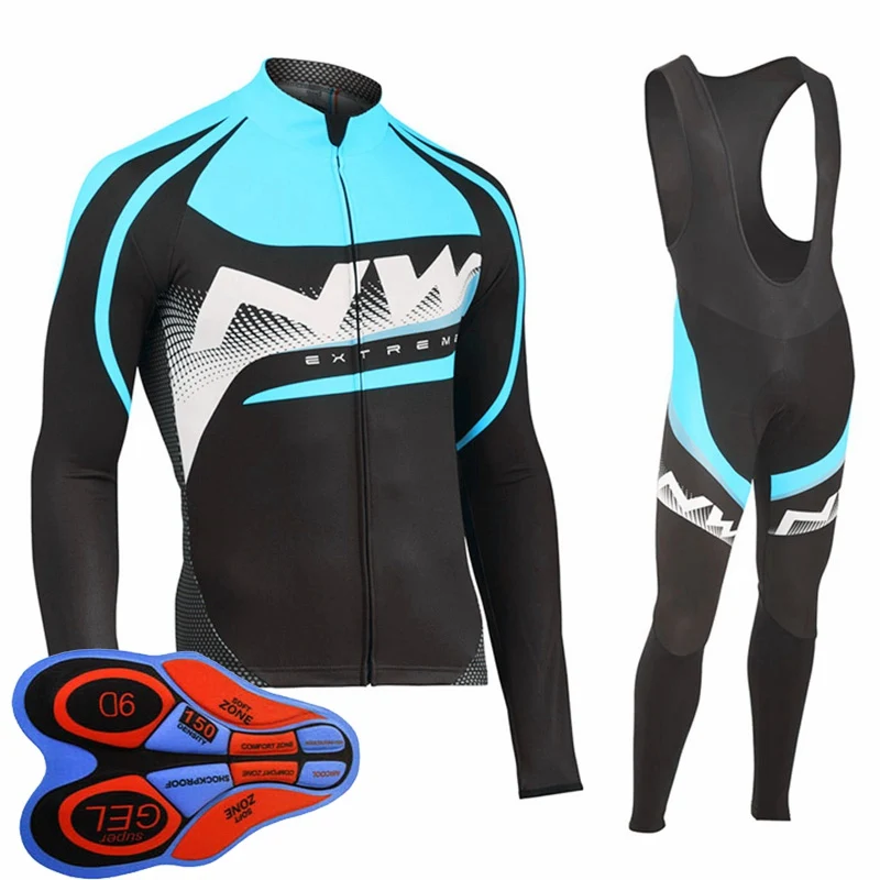 Northwave Breathable Cycling Clothes Set men Long Sleeve Summer Jersey men suit outdoor sportful bike MTB clothing paded S44