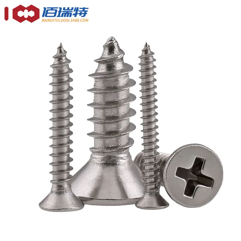 

[M1-M4] GB 846 304 Stainless Steel Countersunk Self-tapping Screw/Cross Groove Flat Head Self-tapping Wood Screw