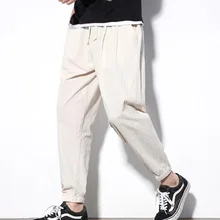 Sinicism осенние мужские повседневные льняные Мужские штаны дышащие хлопковые льняные брюки мужские китайские льняные свободные брюки harlan